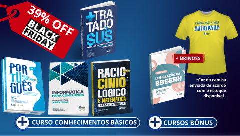 COMBO BÁSICO: Livros Português, Raciocínio Lógico, Tratado do SUS e Informática + EBSERH (Brinde) + Videoaulas Bônus